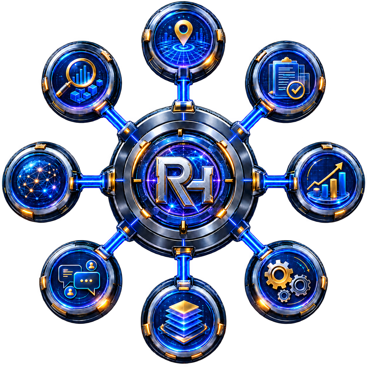 REHunter Ecosystem command center connecting eight specialized real-estate platforms